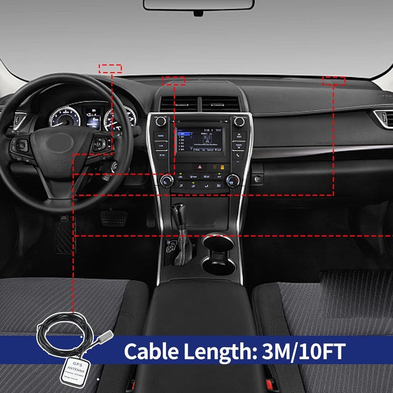 Anina هوائي GPS نشط للسيارة متوافق مع راديو الملاحة Kenwood DDX/DNX/KNA/DDX Alpine JVC متوافق مع تويوتا هوندا نيسان - Image 4
